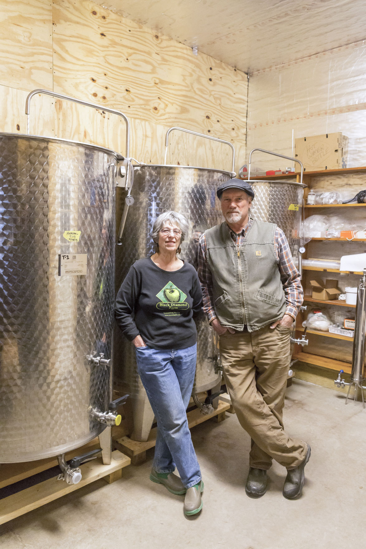 Cidermaking pioneers Jackie and Ian Merwin of Black Diamond Cider in Trumansburg